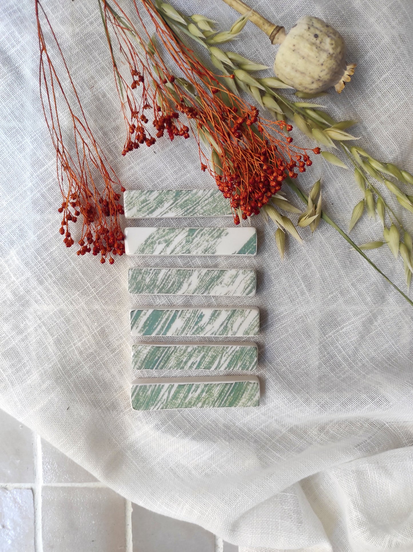 Six porte-couteaux "Les herbes folles"