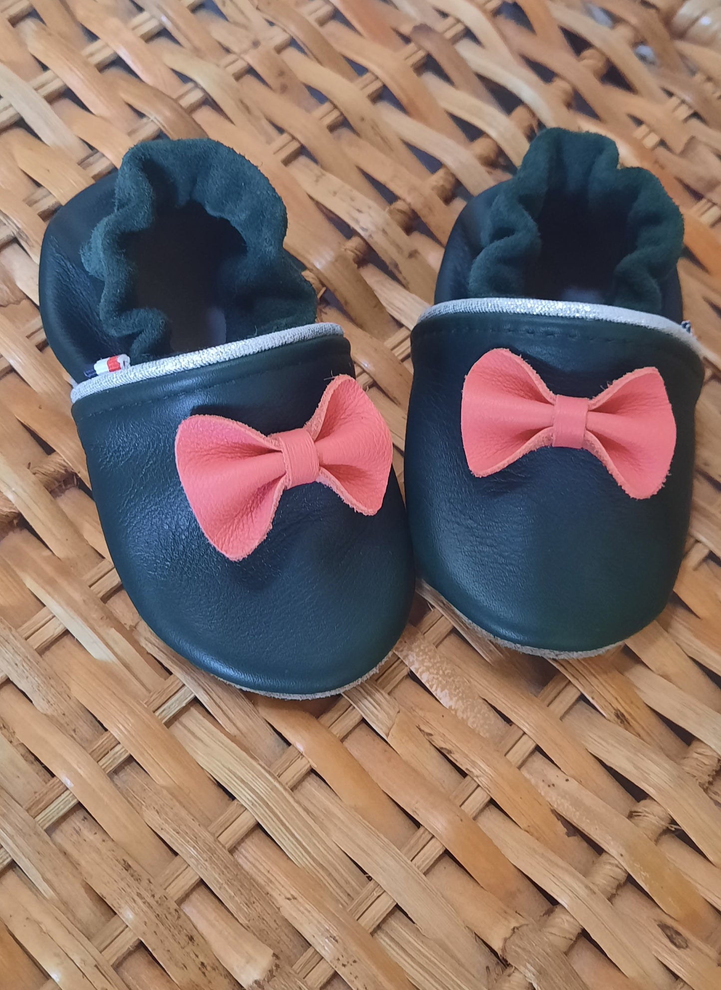 Chaussons souples en cuir vert - princesse