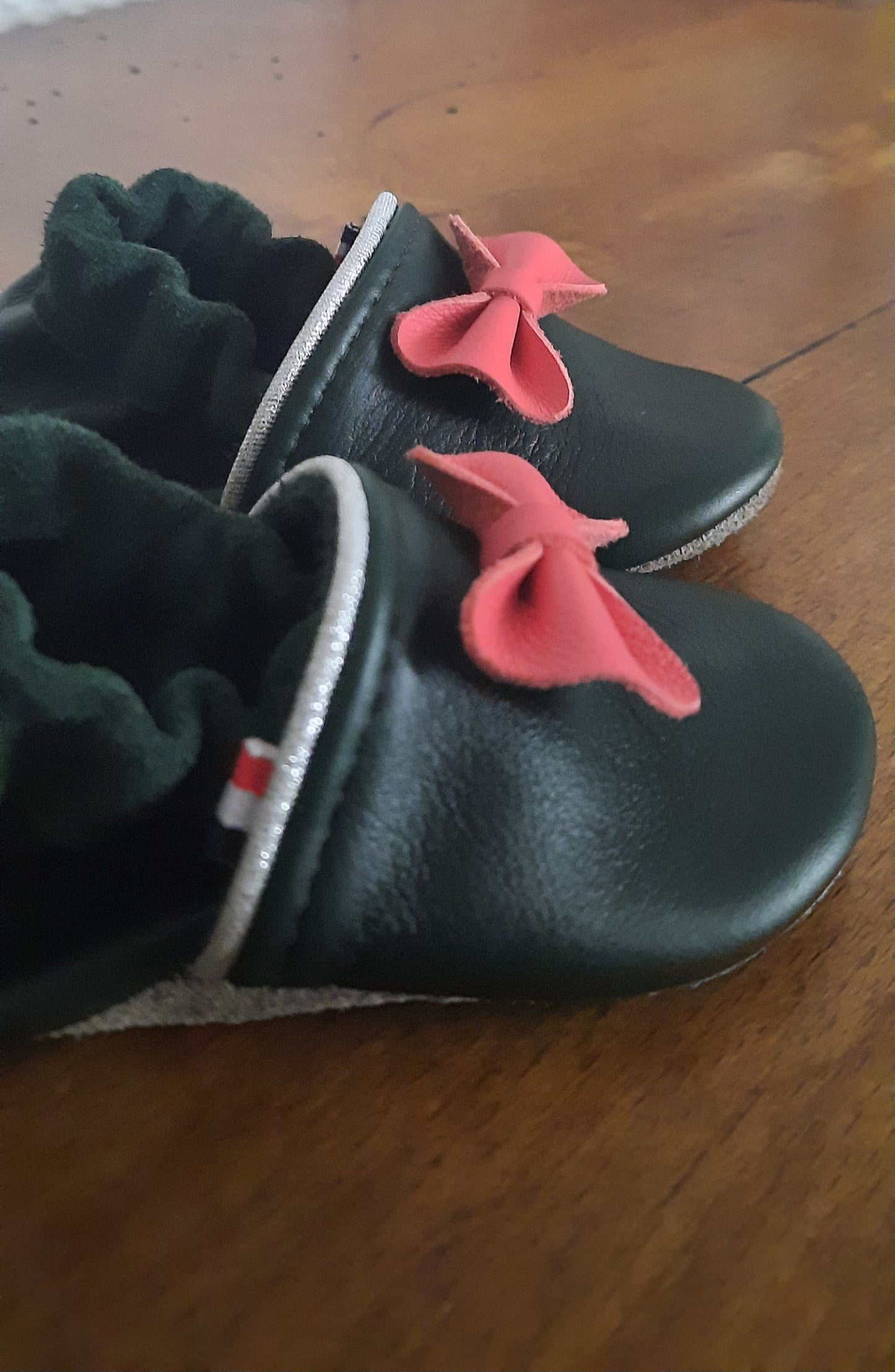 Chaussons souples en cuir vert - princesse