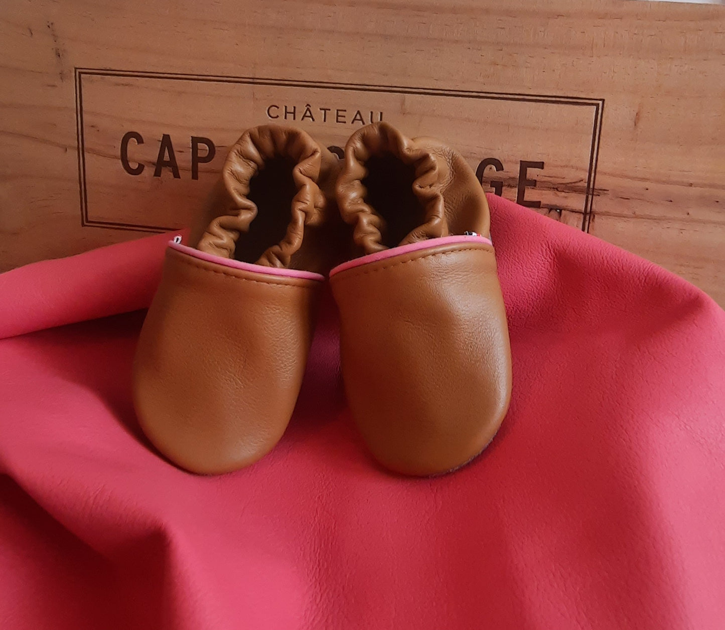 Chaussons en cuir souples classique - camel