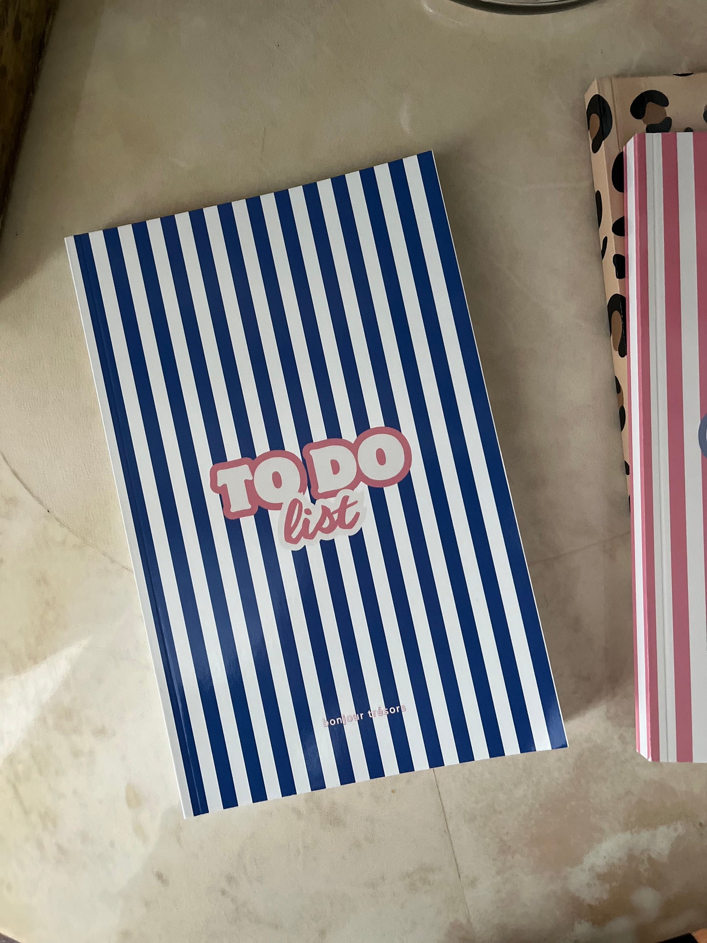 Carnet de notes "To do list" - rayures bleues