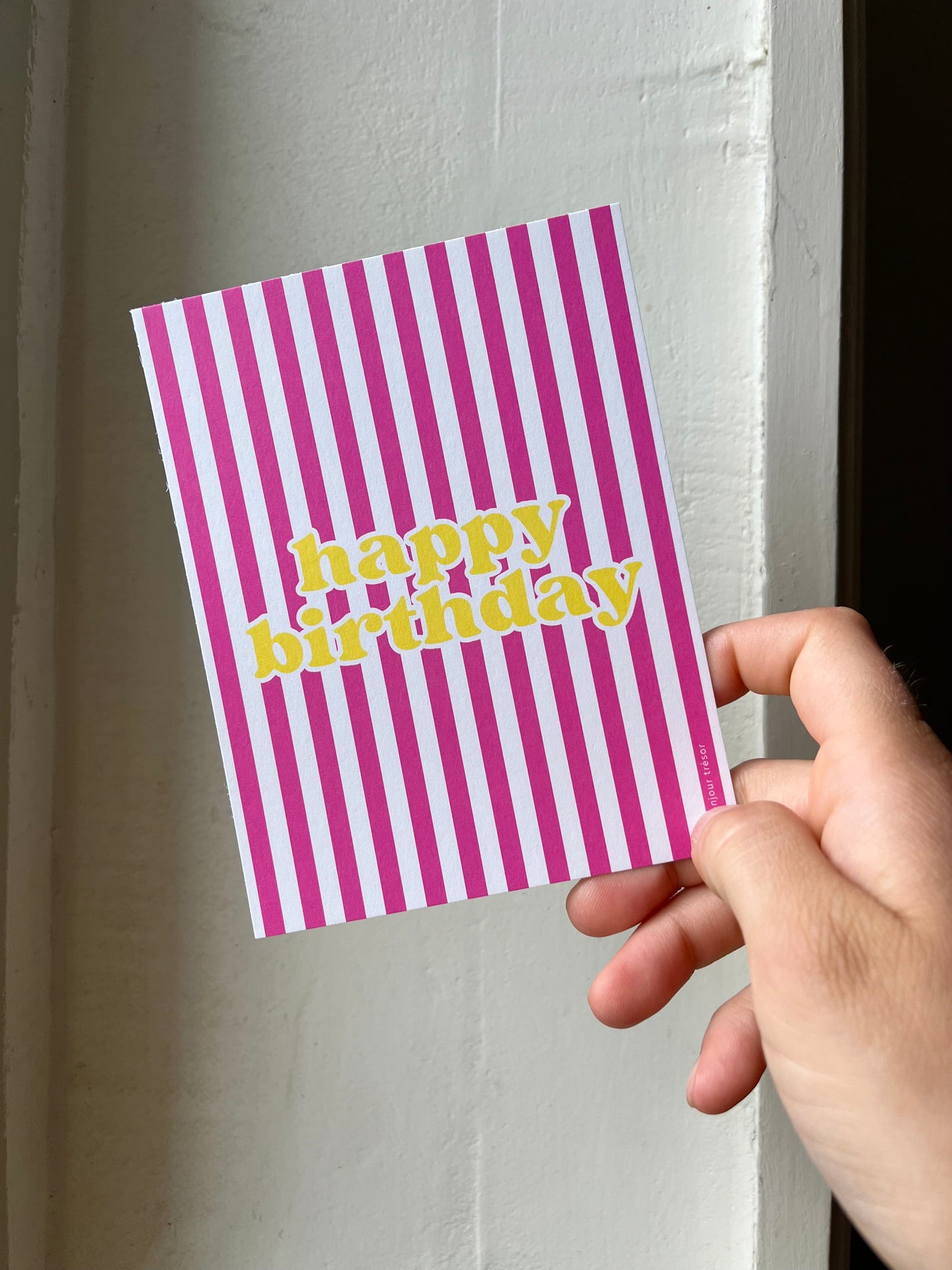Happy birthday - rayures - carte