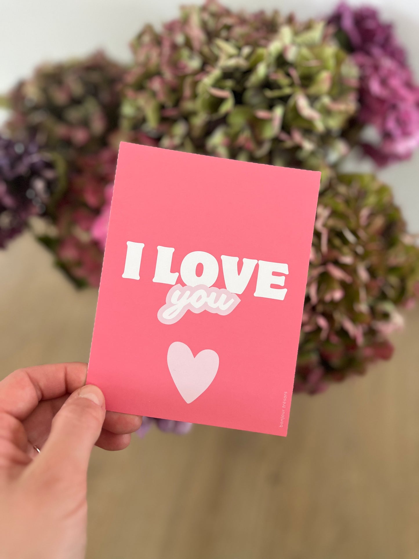 I love you - rose - carte