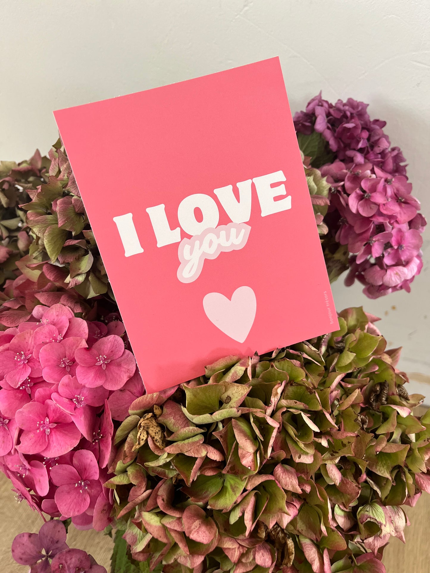 I love you - rose - carte