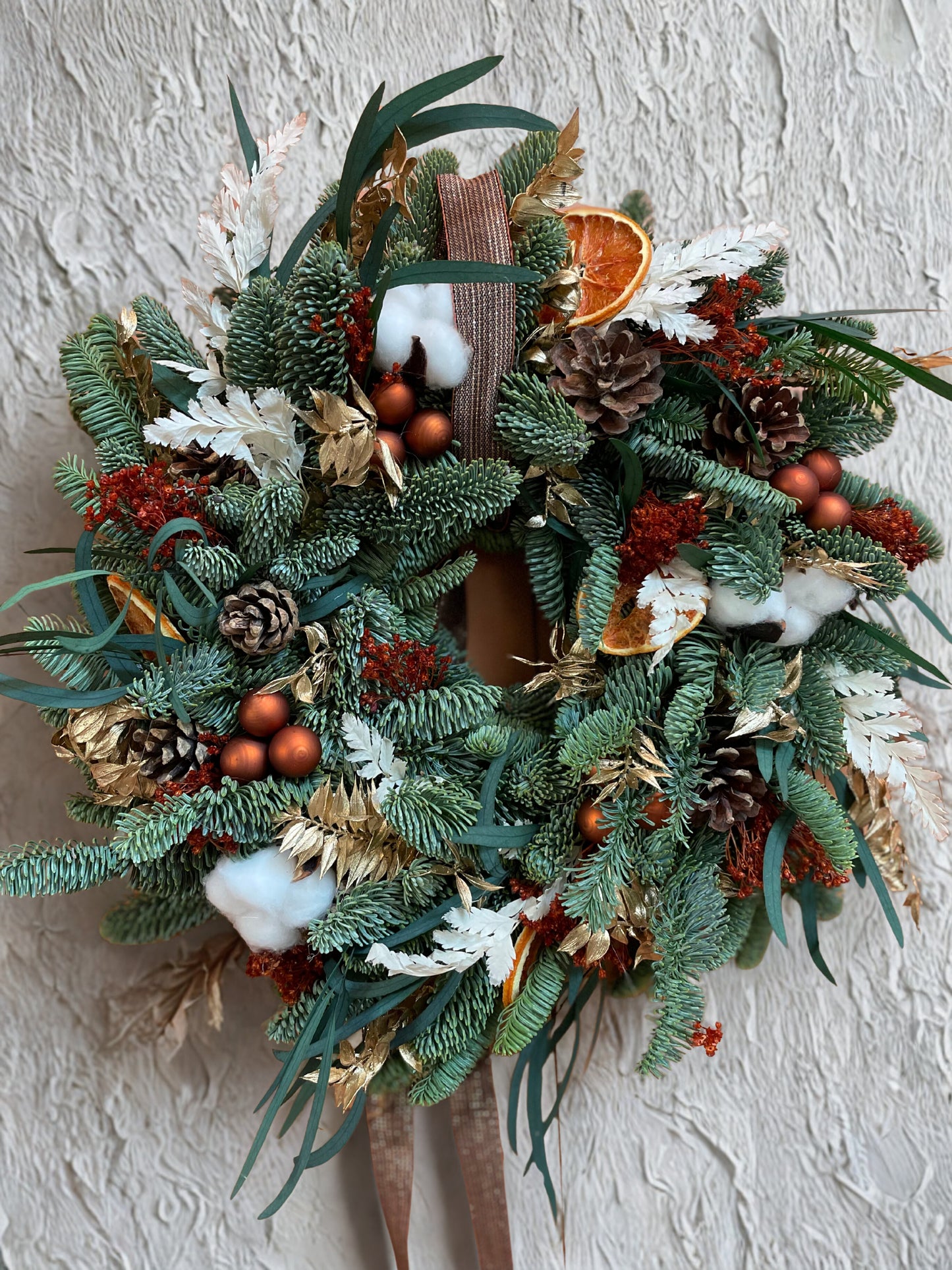 Couronne de Noël "Sapin frais" - cuivre