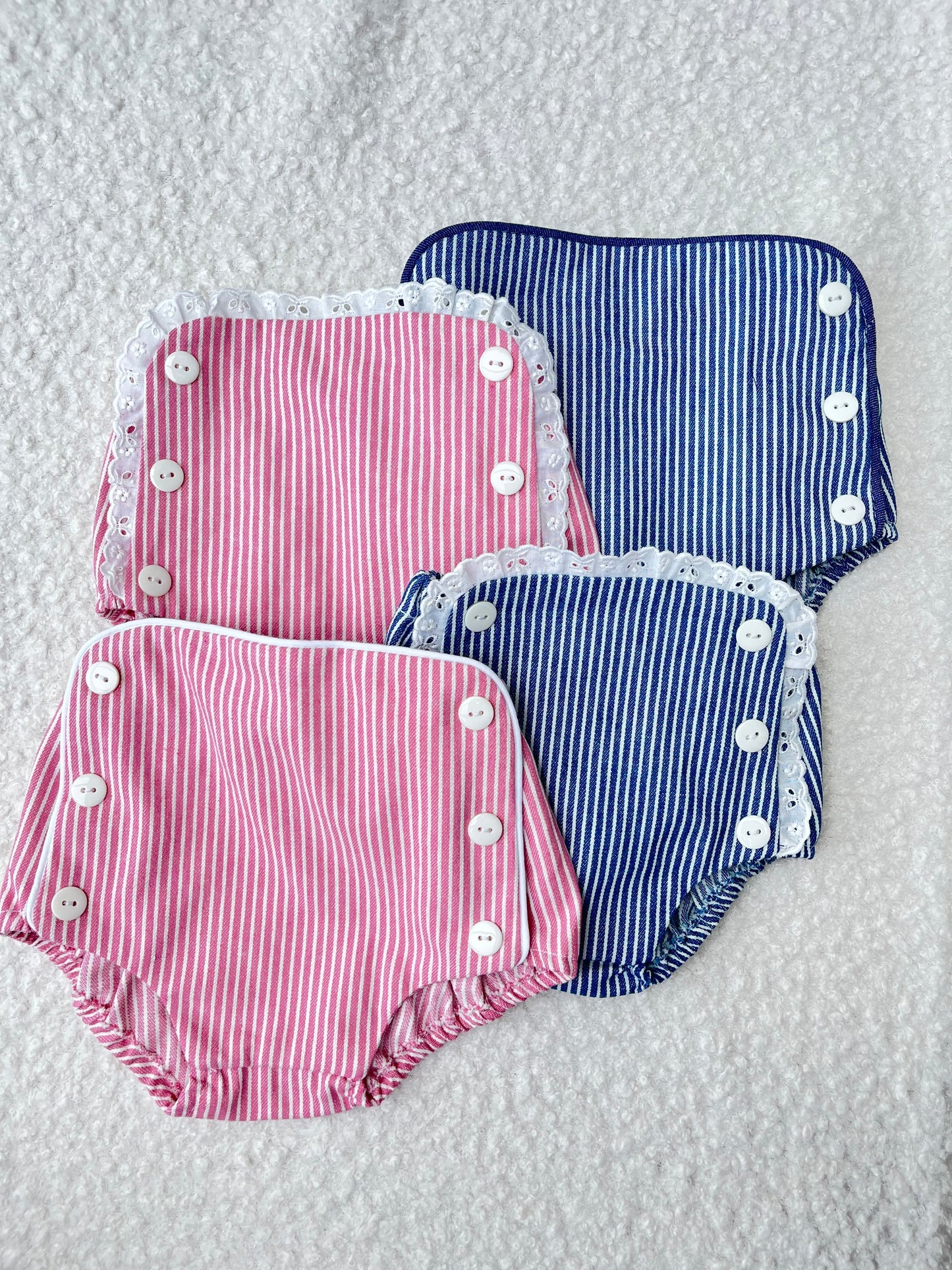 Culotton boutonné en toile rayée