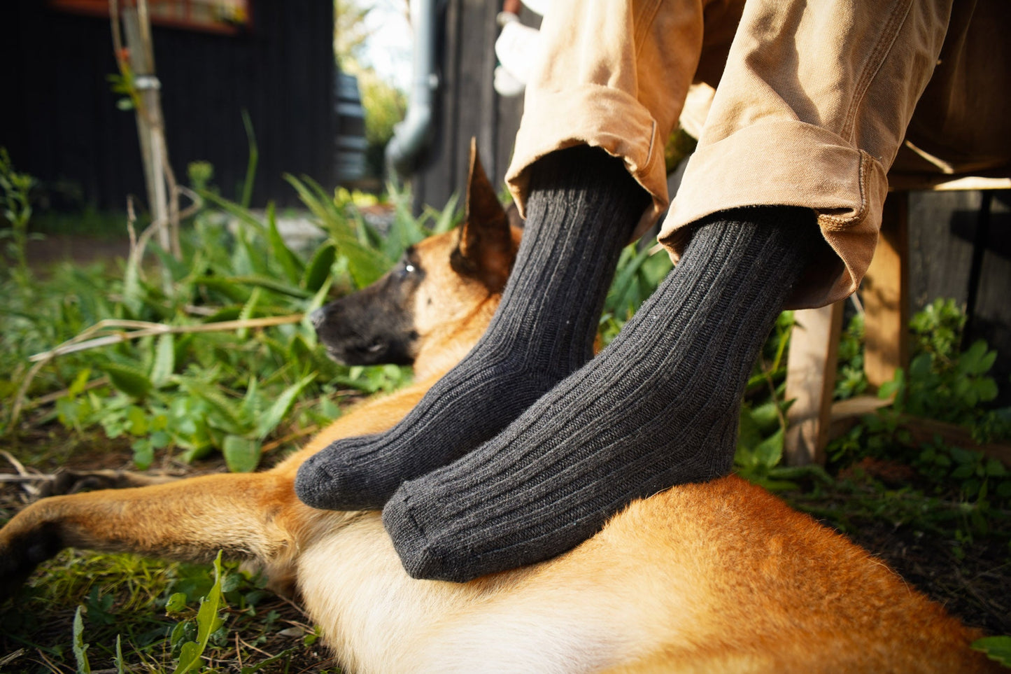 Chaussettes Noires en Cachemire et Laine Mérinos
