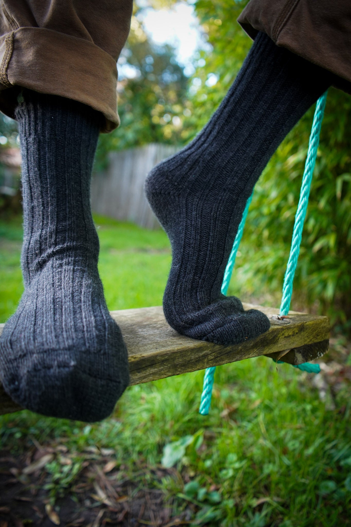 Chaussettes Noires en Cachemire et Laine Mérinos