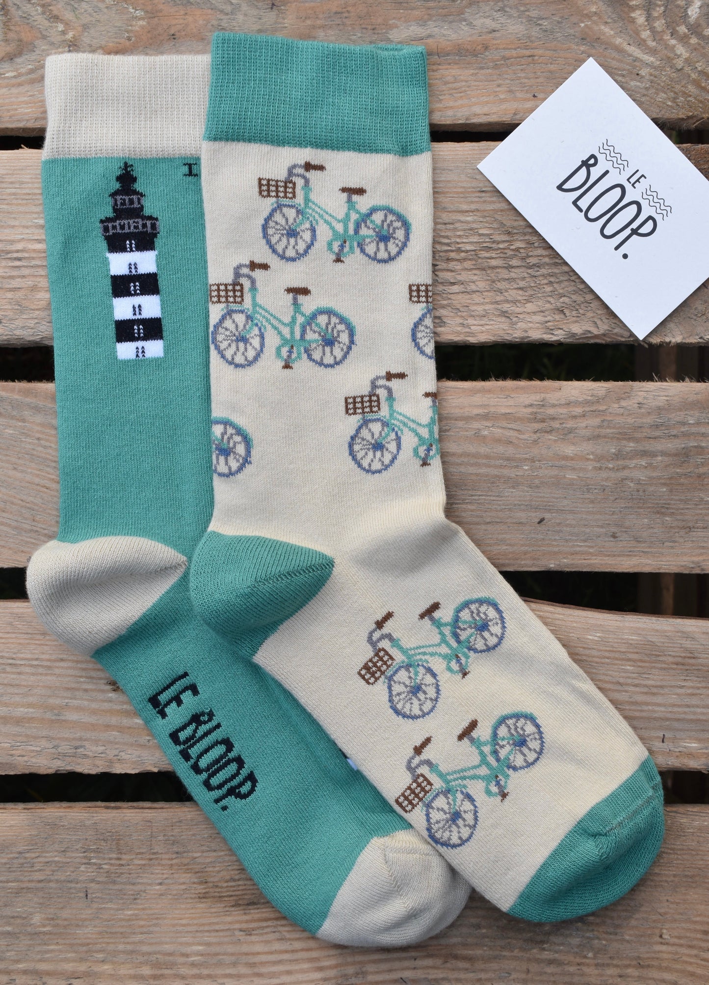 Chaussettes à motifs phares et vélos