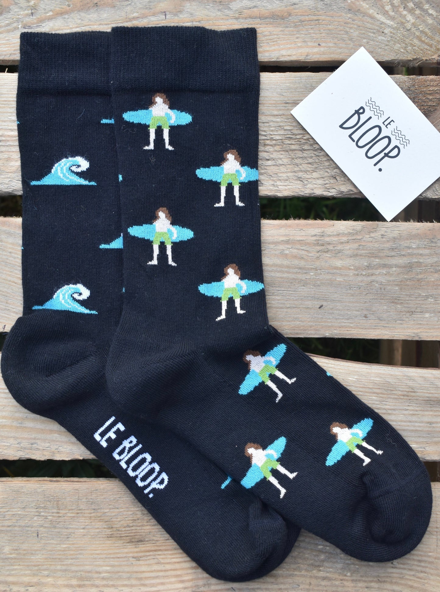 Chaussettes à motifs surfeurs et vagues