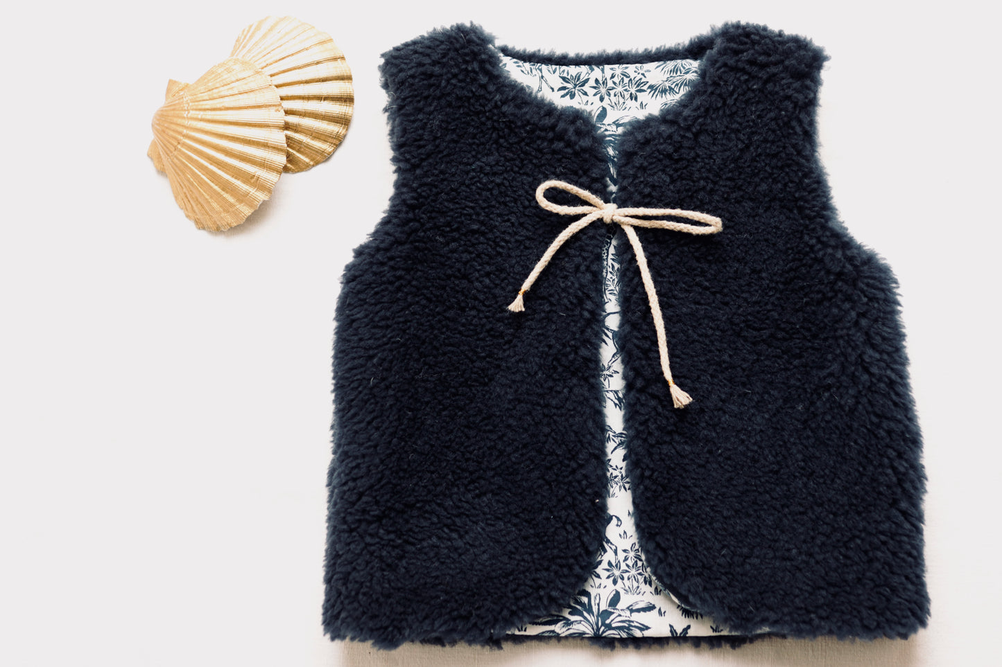 Gilet berger enfant bleu marine