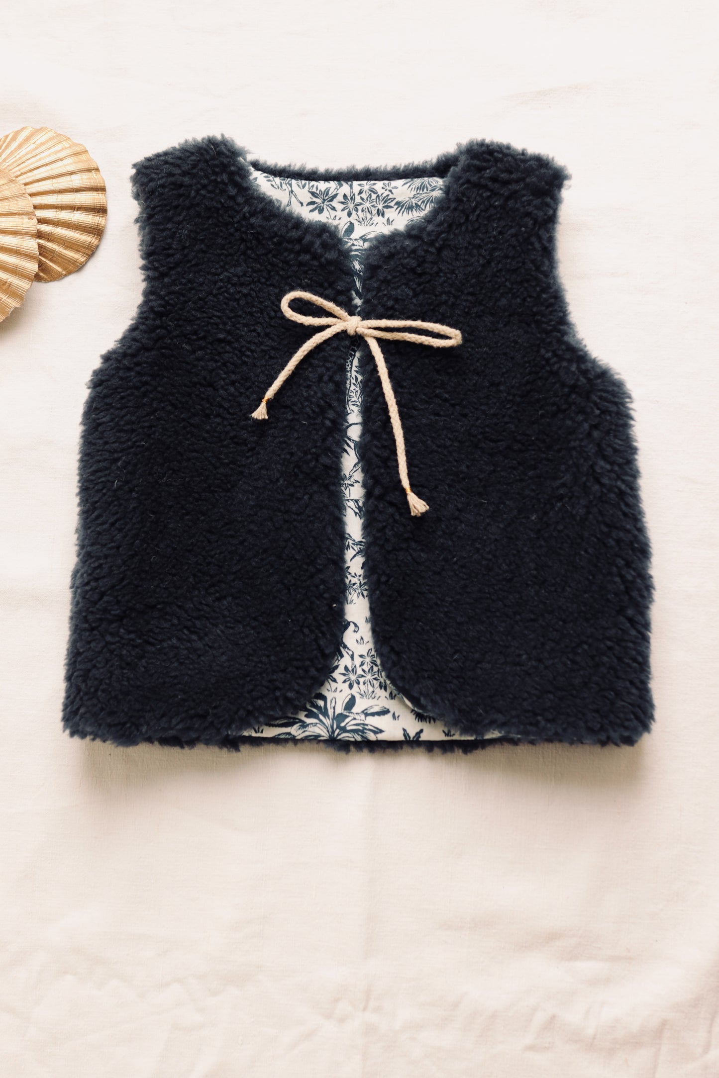 Gilet berger enfant bleu marine