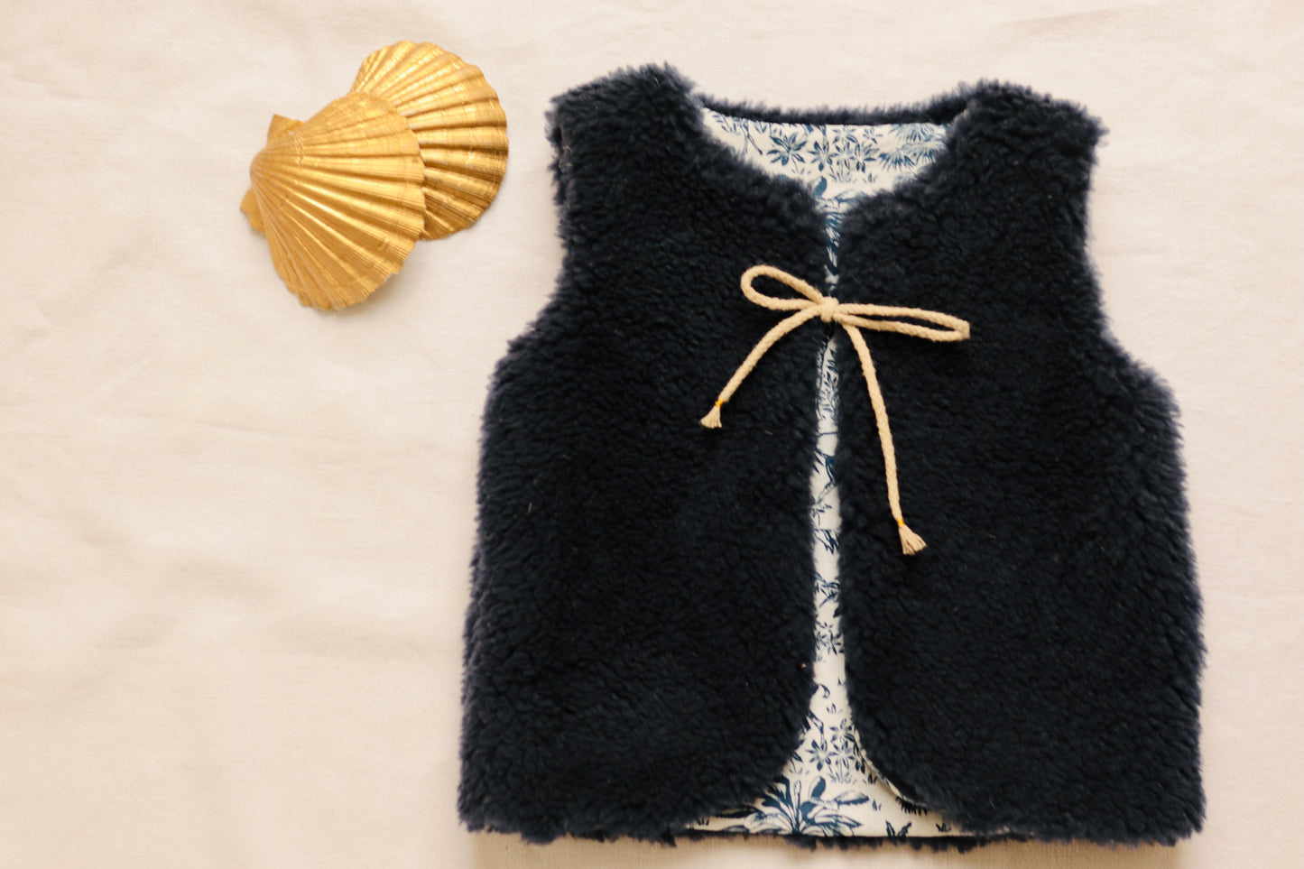 Gilet berger enfant bleu marine