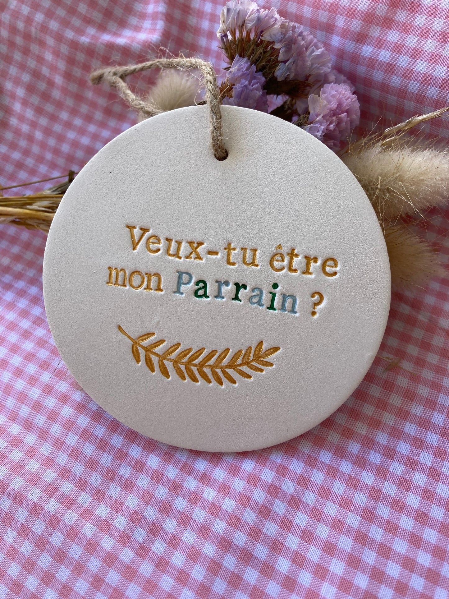 Médaillon veux-tu être Parrain + motif