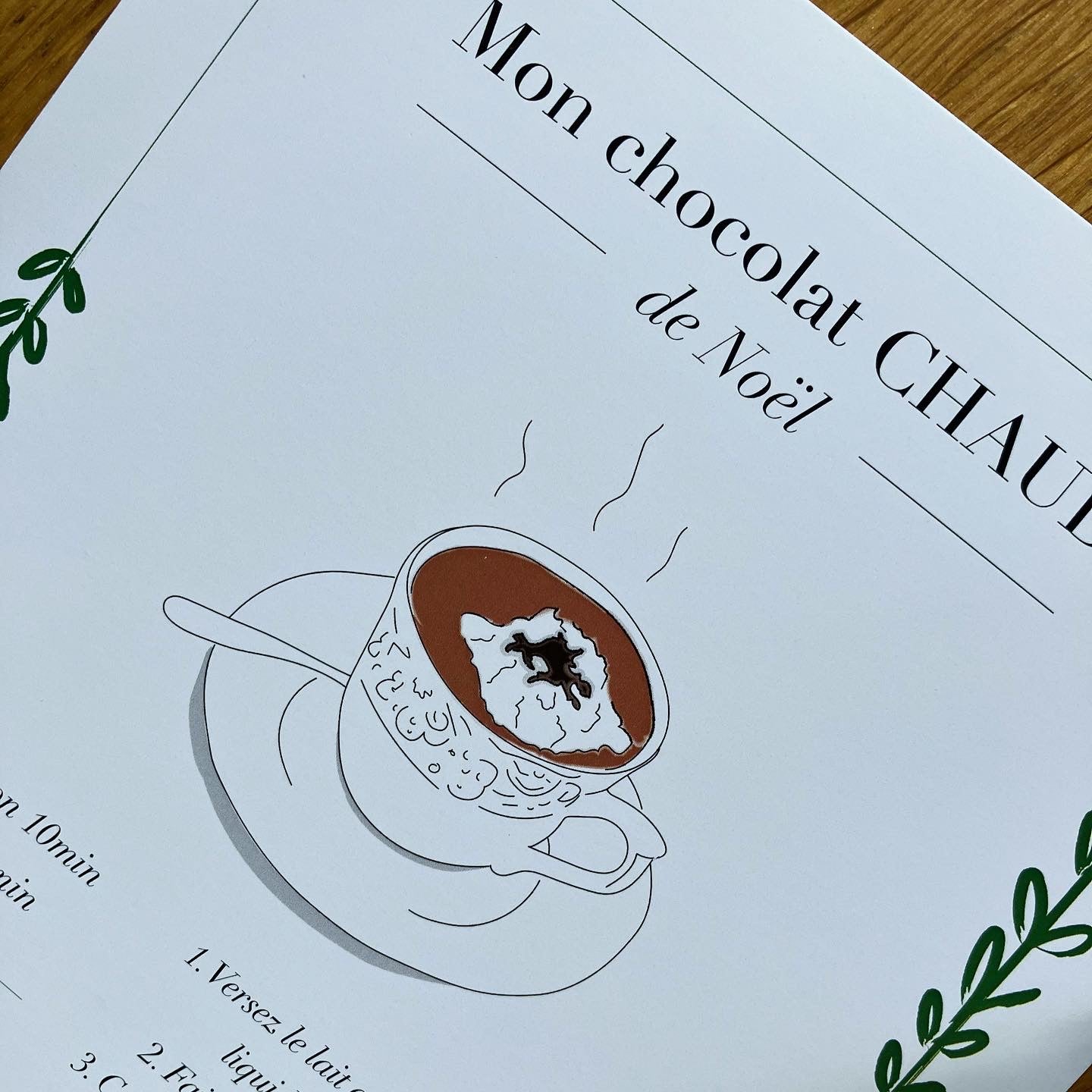 Affichette - Mon chocolat chaud de Noël