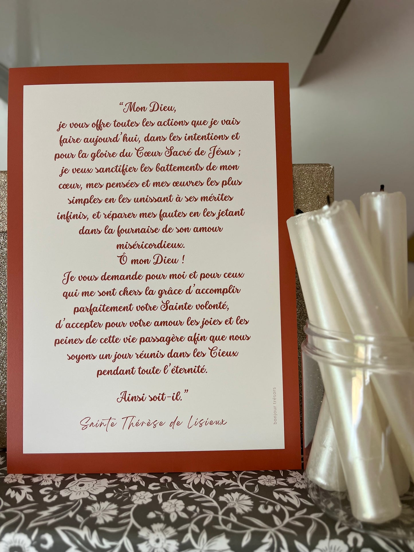 Prière à Sainte Thérèse de Lisieux - affiche