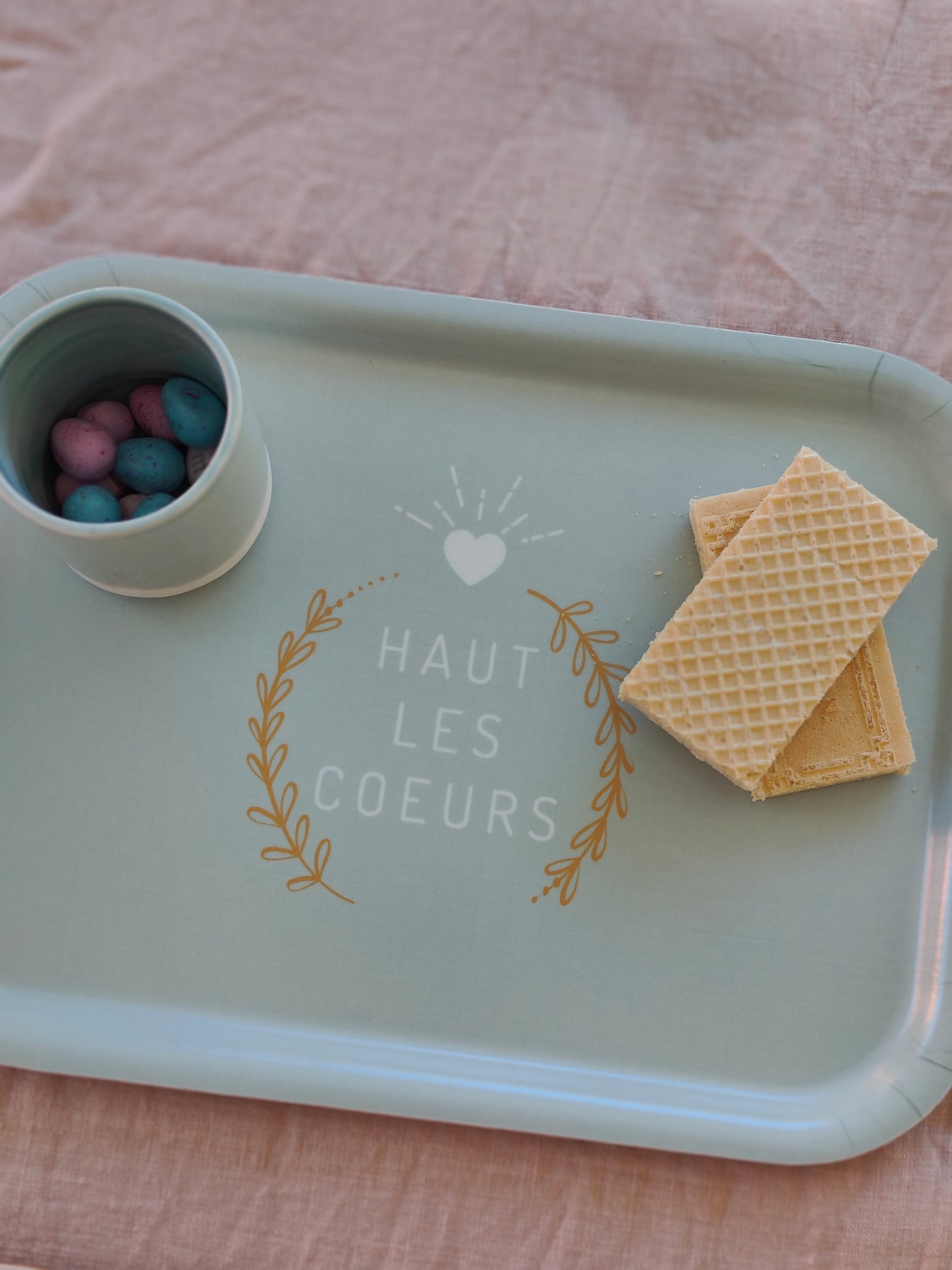 Plateau Rameau - Haut les coeurs - céladon