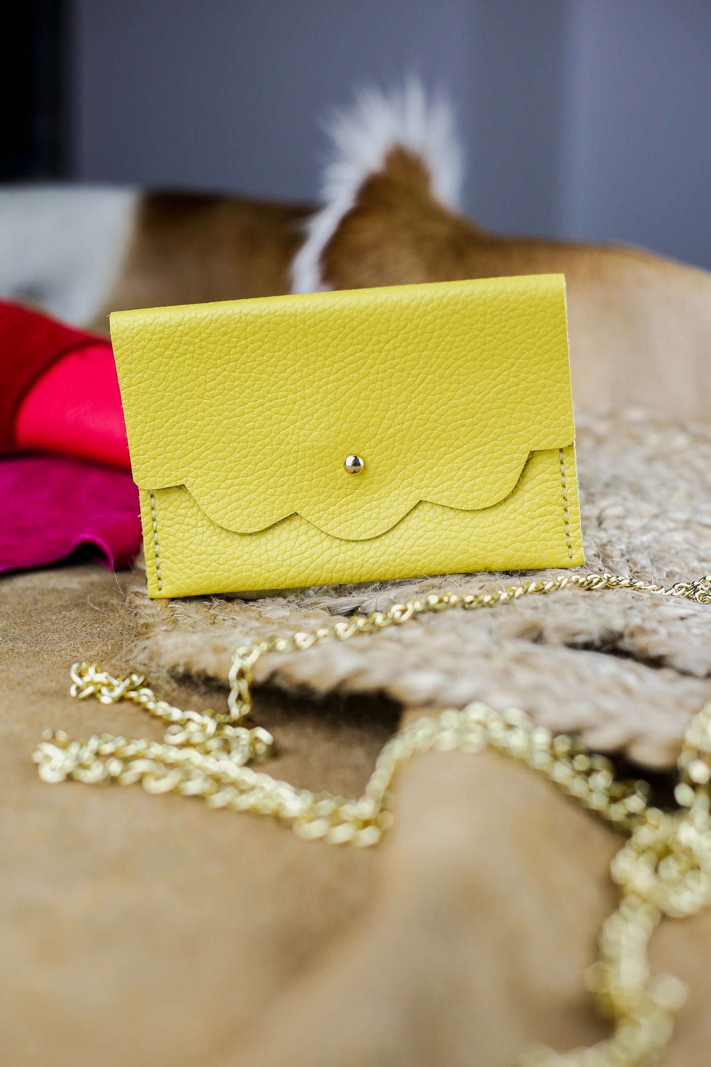 Portefeuille - Jaune Grainé