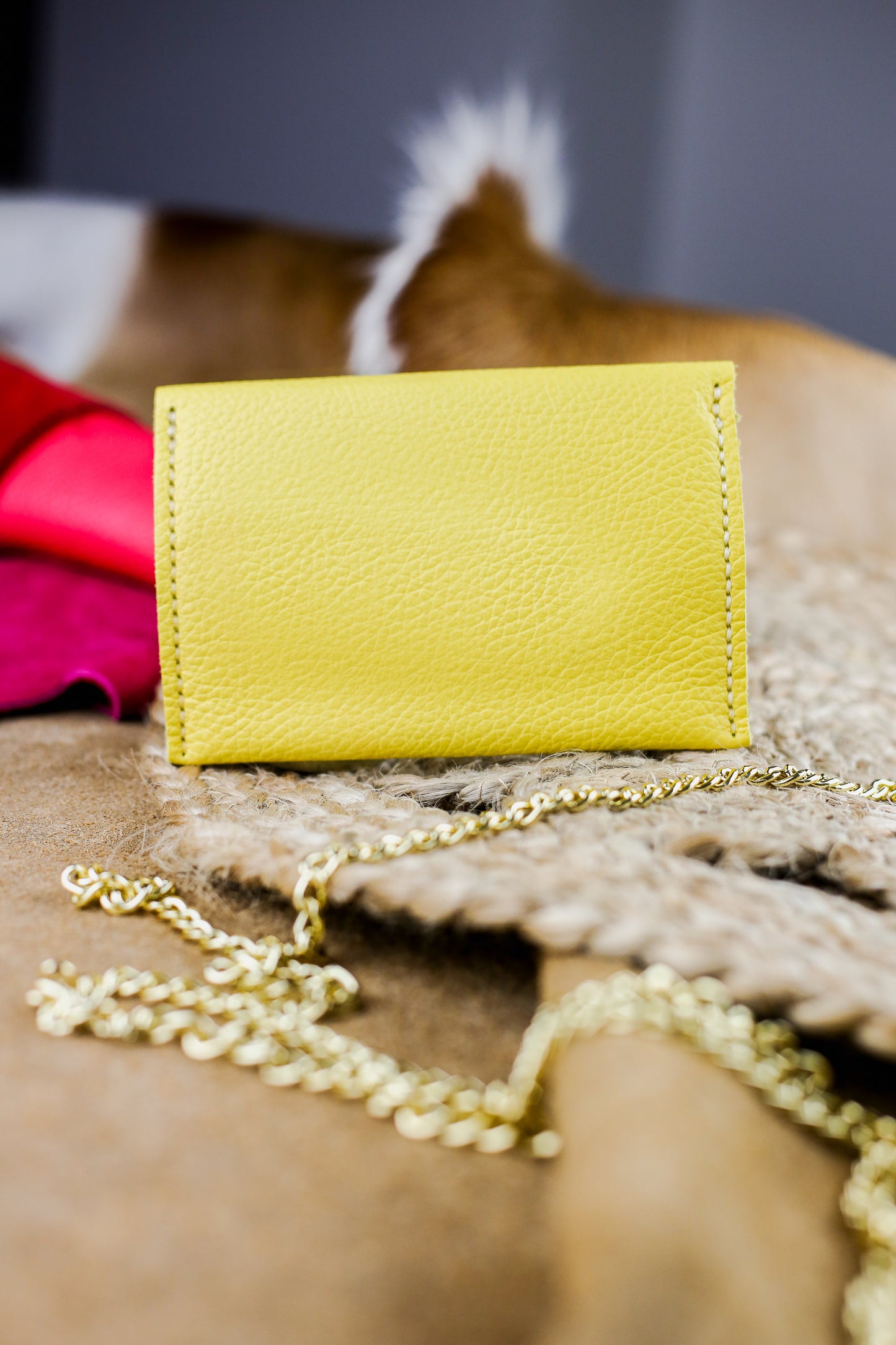 Portefeuille - Jaune Grainé