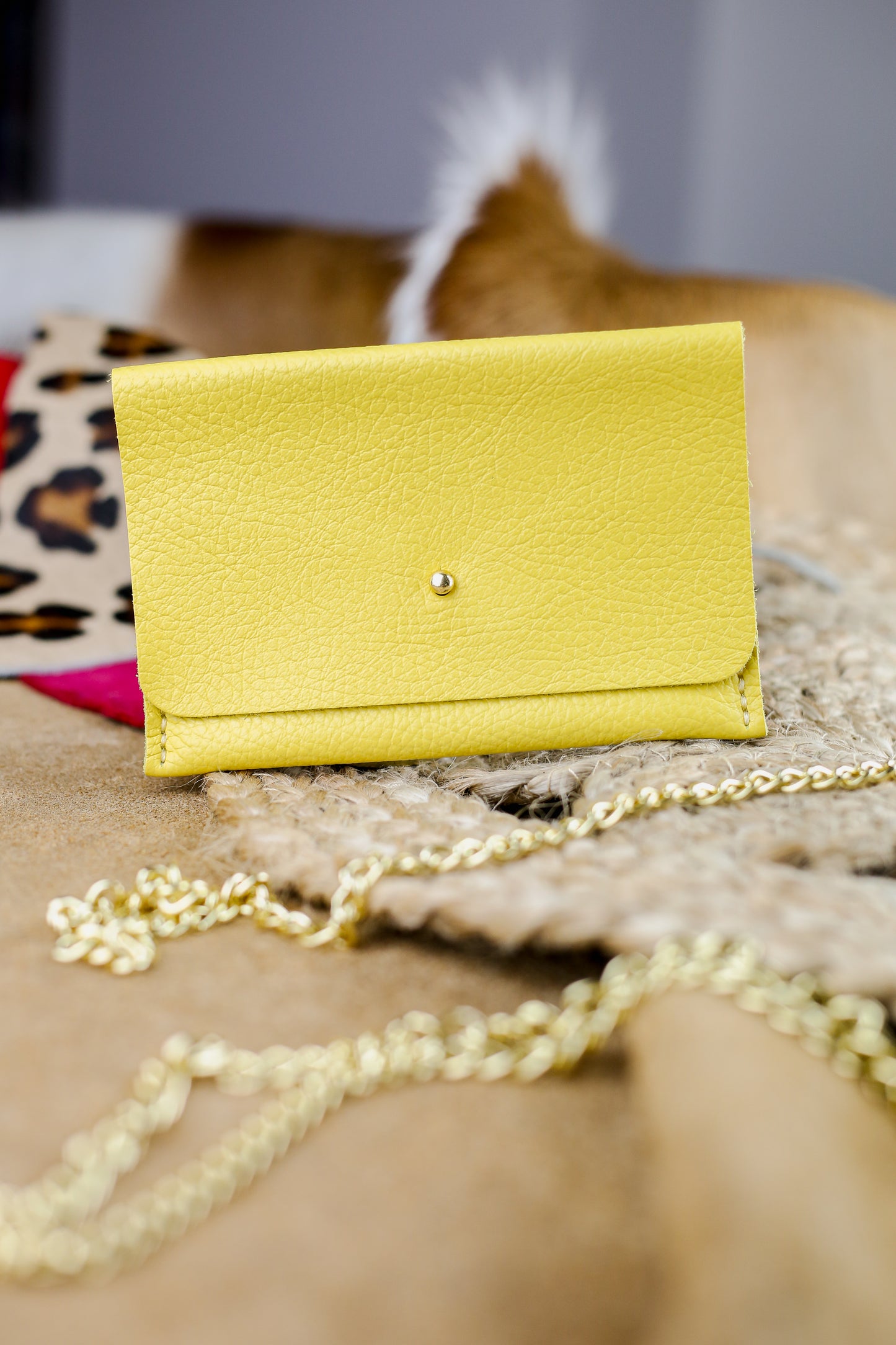 Portefeuille - Jaune Grainé