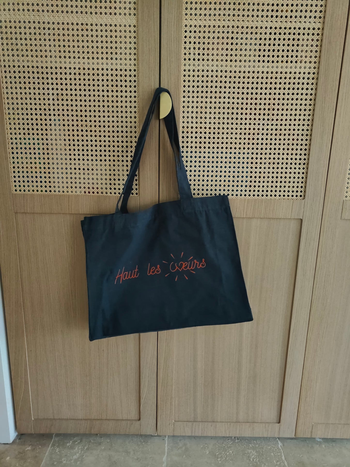 Sac shopping - Haut les coeurs jean rouge