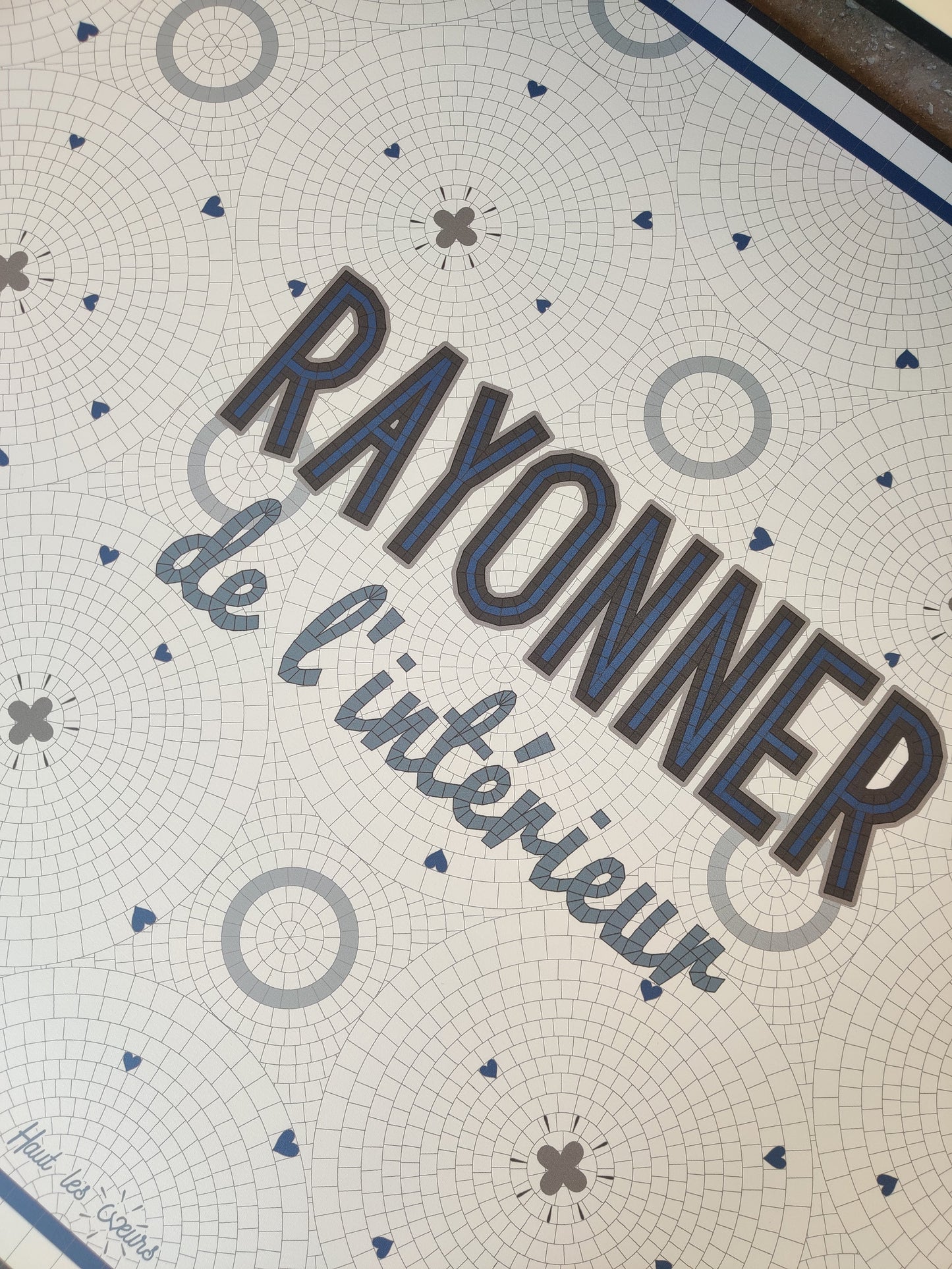 Tapis vinyle "Rayonner de l'intérieur" - bleu