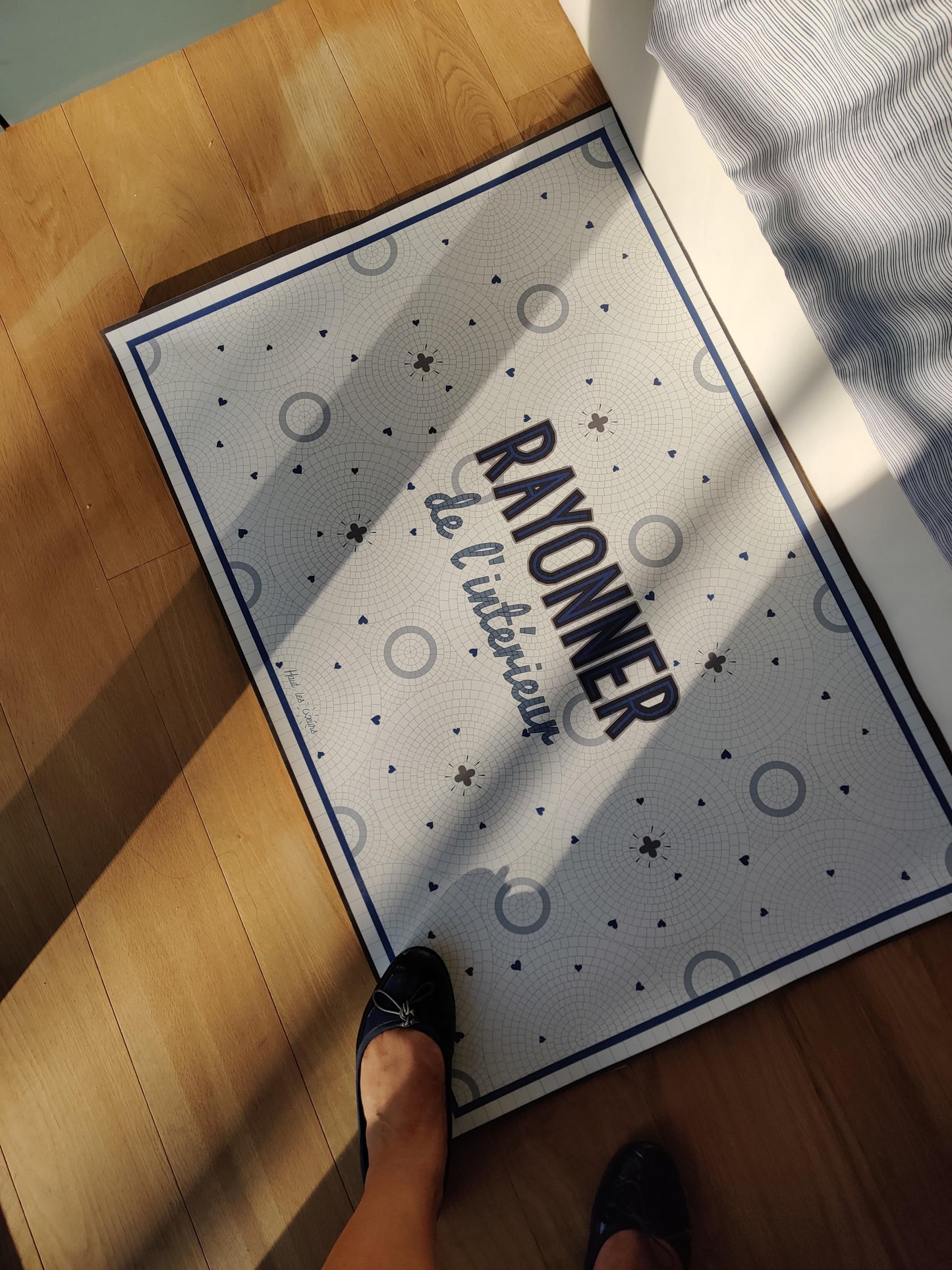 Tapis vinyle "Rayonner de l'intérieur" - bleu