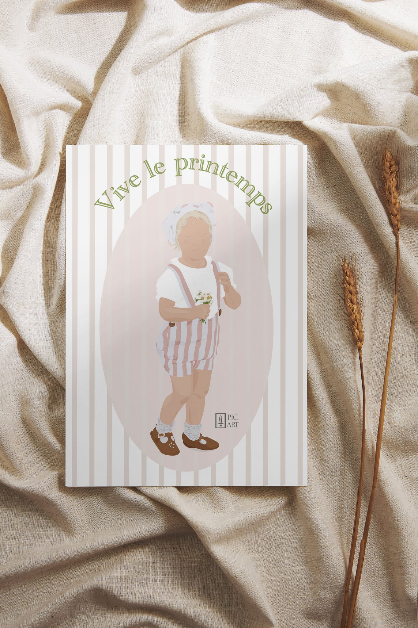 Carte Printemps Fille