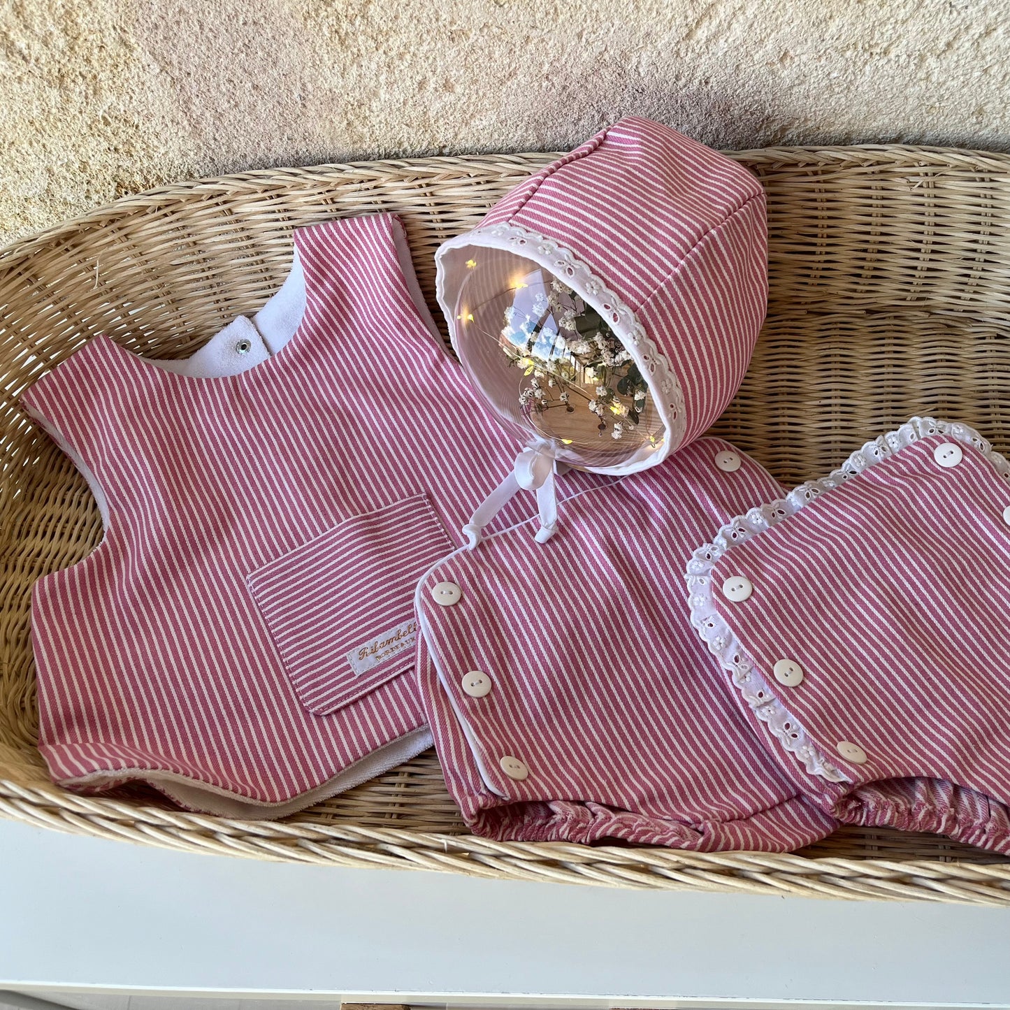 Veste sans manches en toile rayée