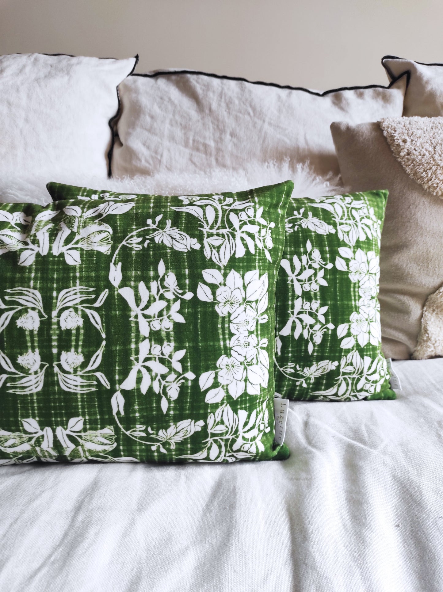 Housse de coussin Antic Blossom Fougère