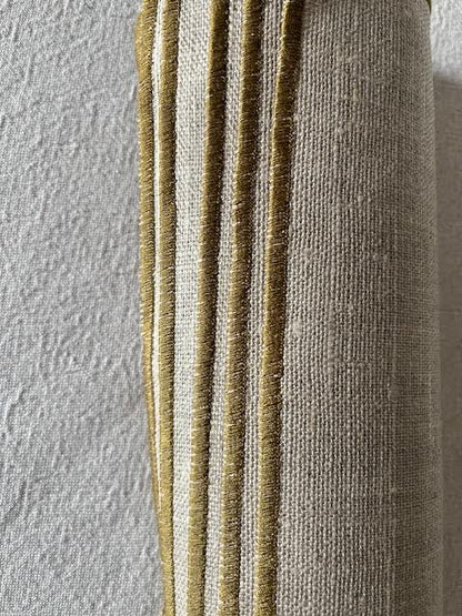 6 sets de table carrés en lin enduit - bord bronze