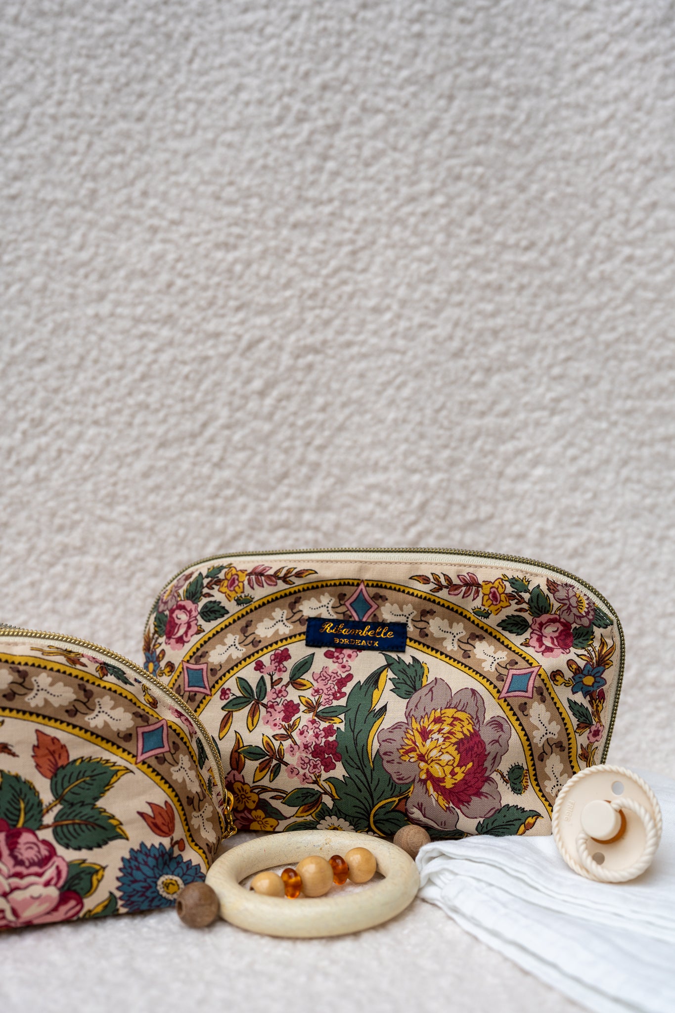 Trousse de toilette fleurie haute