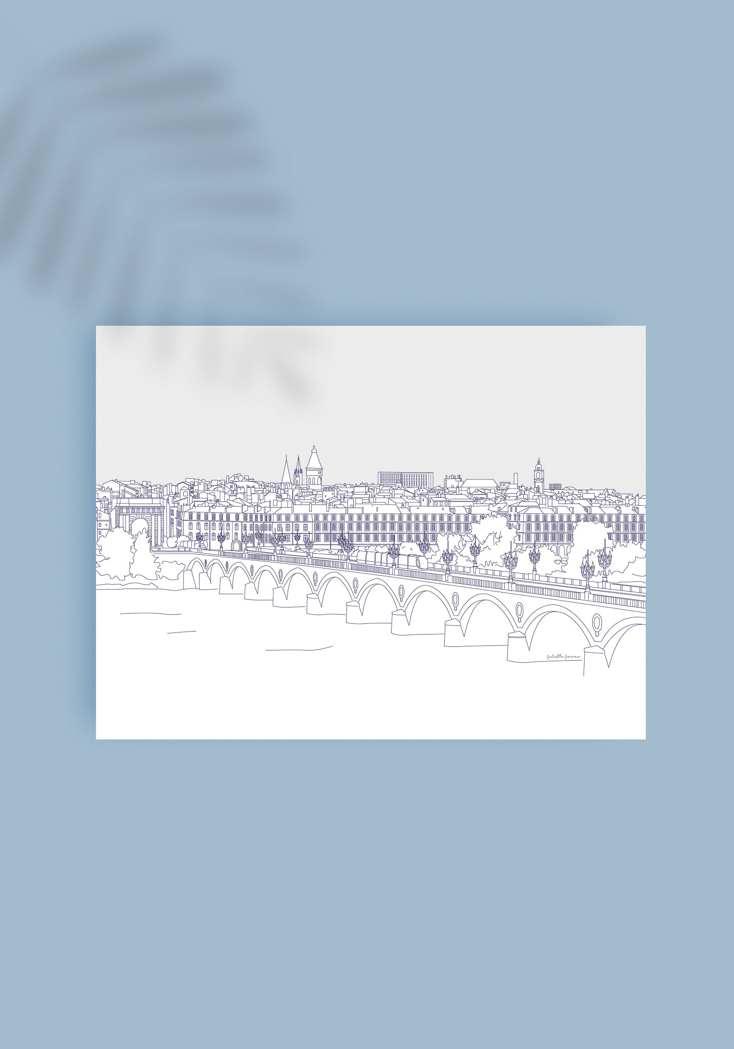 Affiche - Pont de Pierre - gris