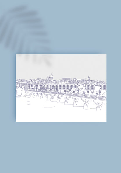 Affiche - Pont de Pierre - gris