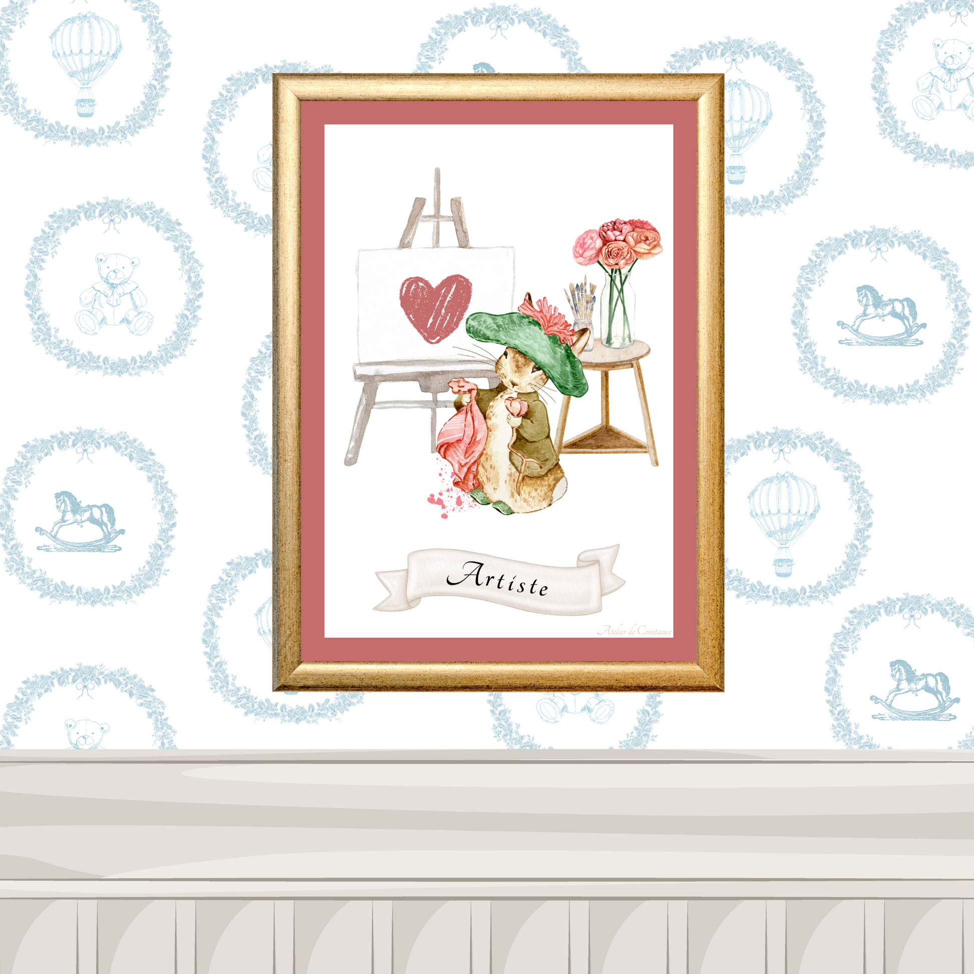 Illustration enfant univers créatif – affiche artiste peintre