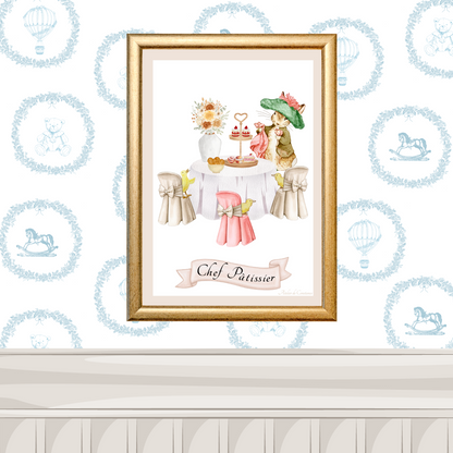 Illustration enfant univers gourmand – affiche pâtisserie