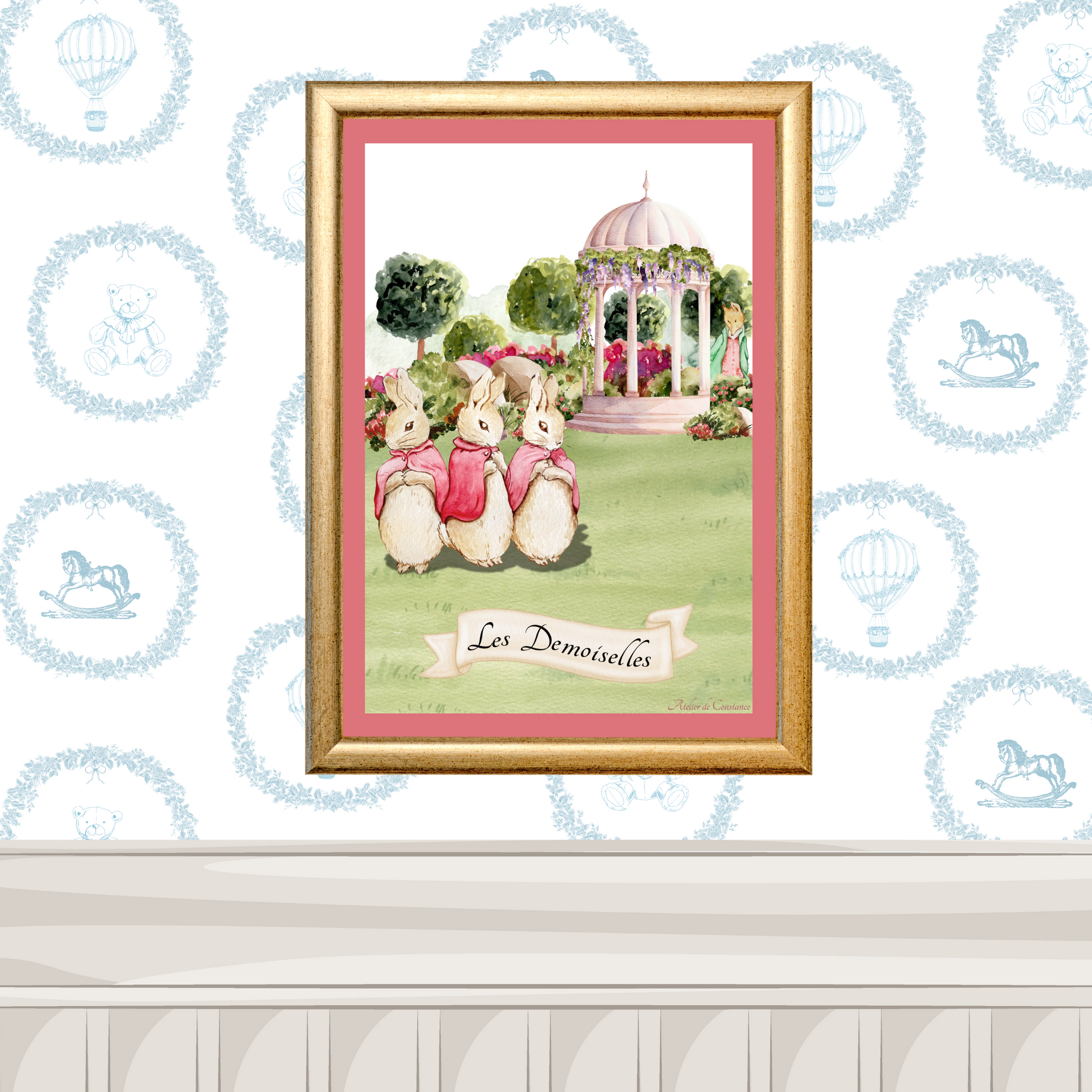 Illustration enfant univers bucolique – affiche poétique