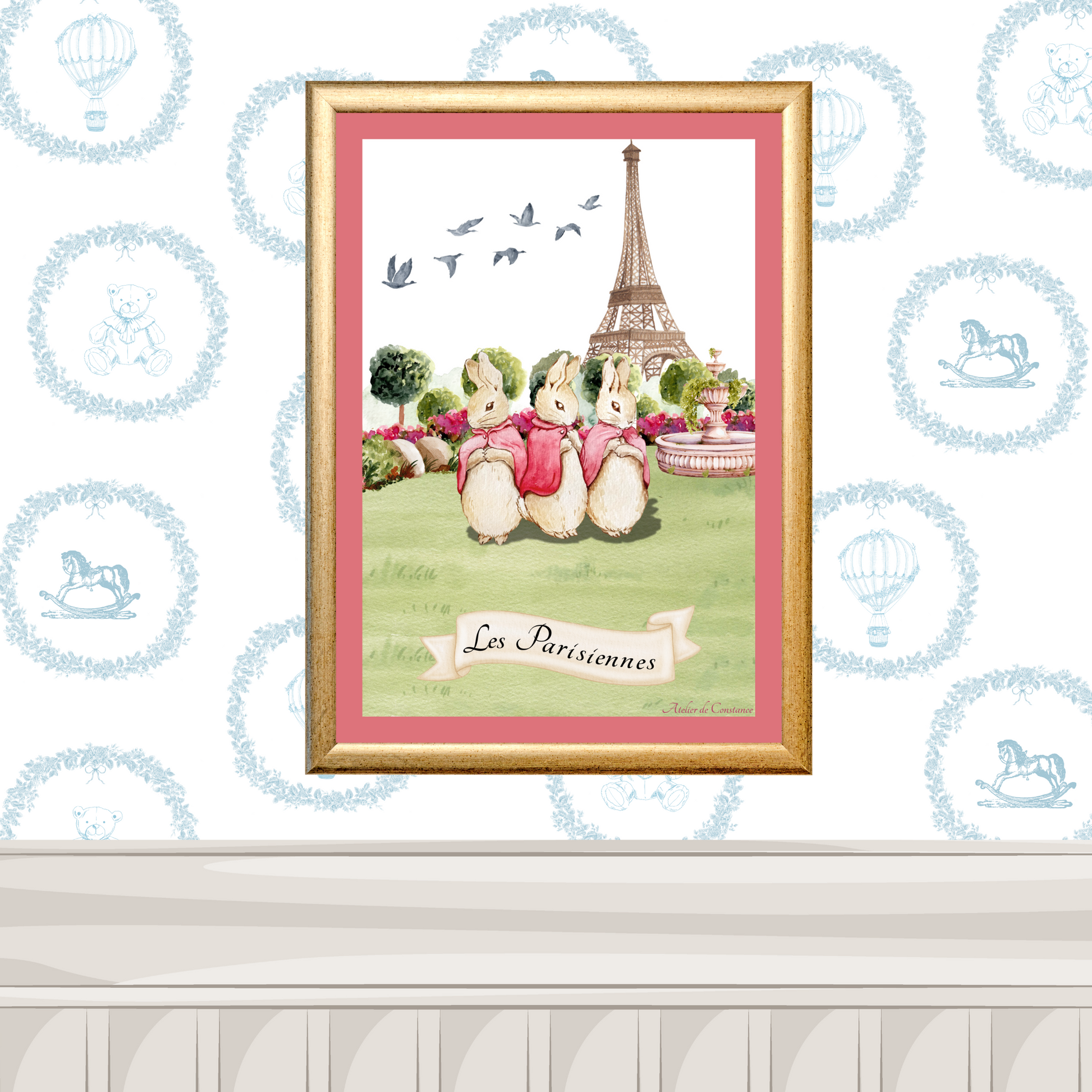 Illustration enfant thème région Paris – décoration chambre enfant