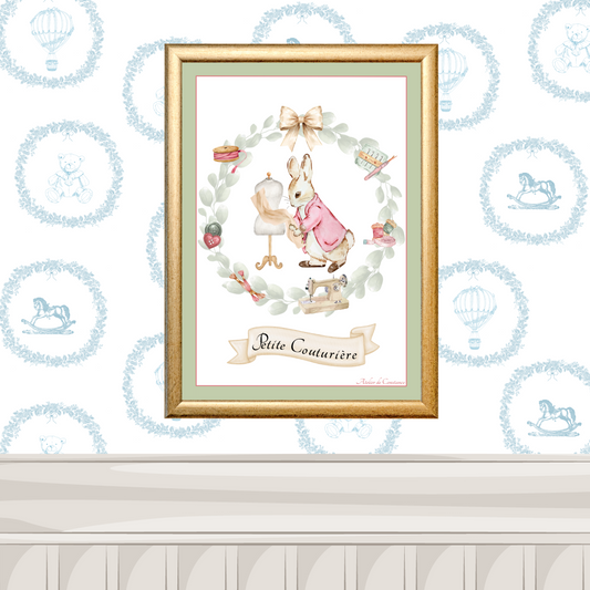 Illustration enfant univers - affiche couturiere 