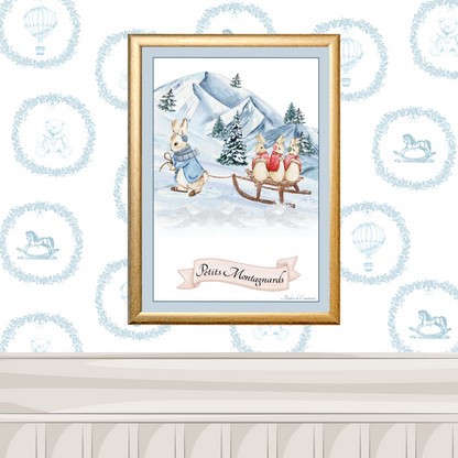 Illustration enfant univers montagne – décoration chambre