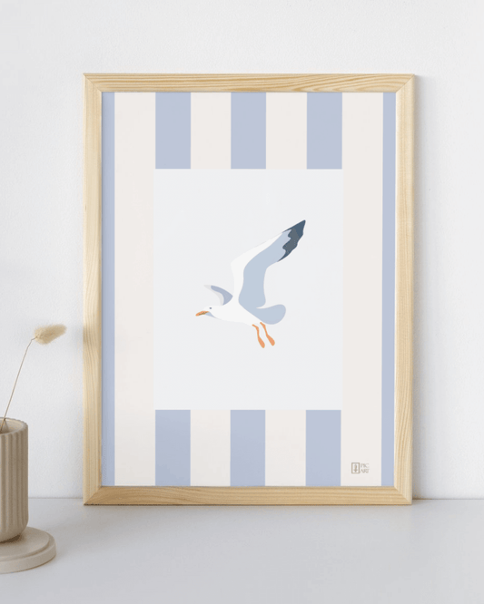 La mouette - Carte illustrée la mer