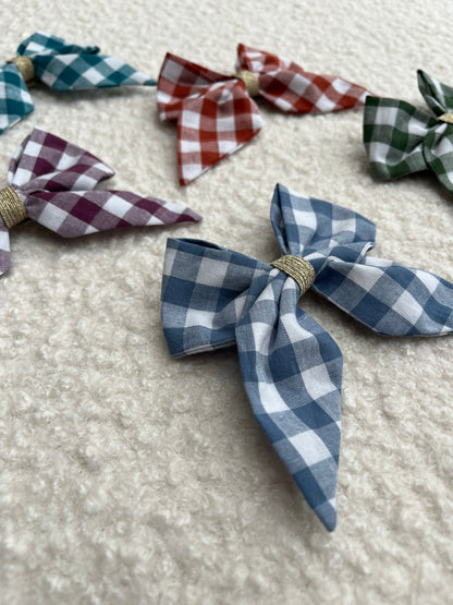 Barrette nœud en vichy