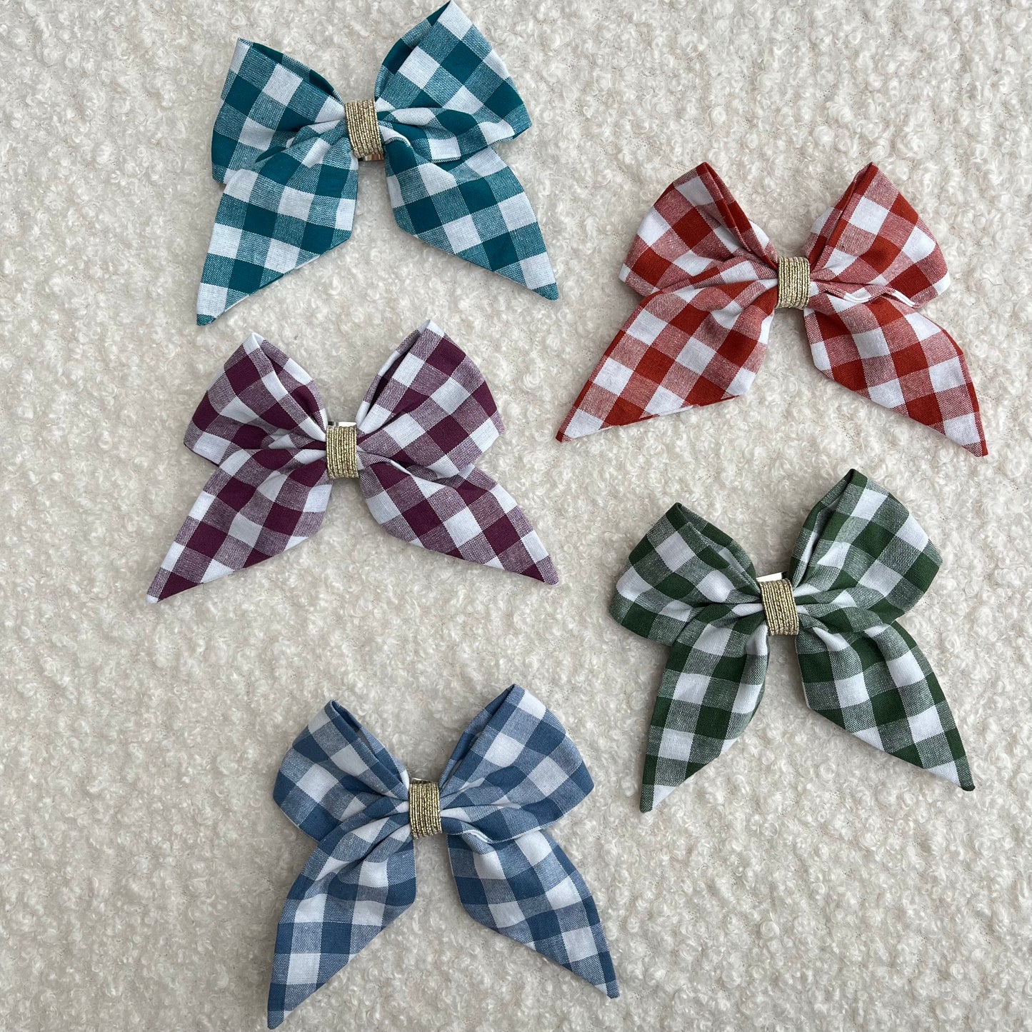 Barrette nœud en vichy