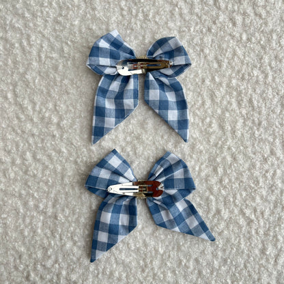 Barrette nœud en vichy