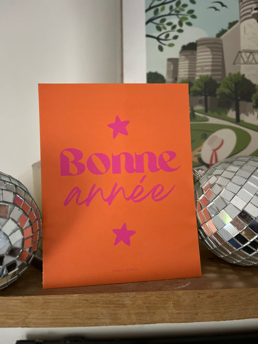 "Bonne année" - carte - orange