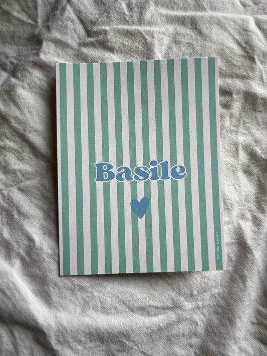 Basile - carte postale - rayures