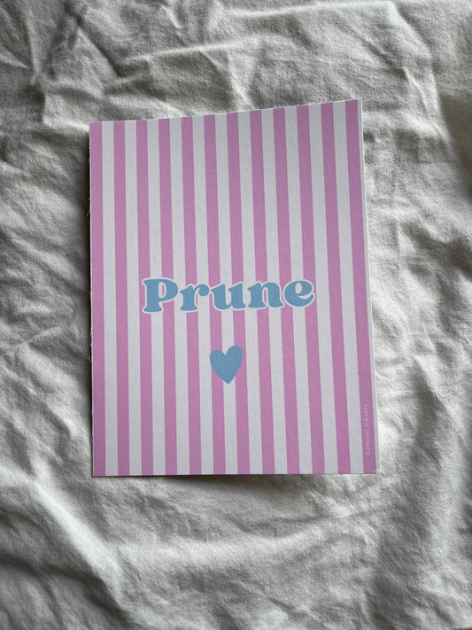 Prune - carte postale - rayures