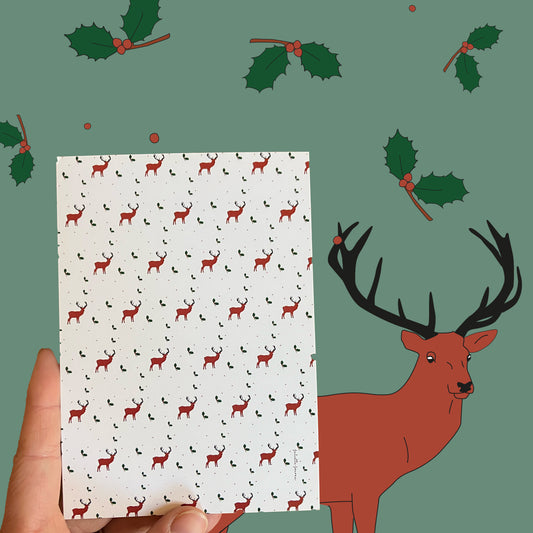 Carte de Noel motif cerf