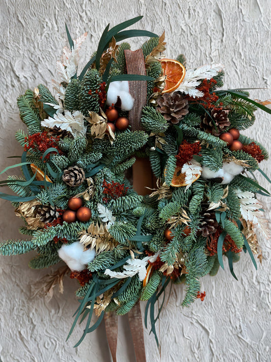 Couronne de Noël "Sapin frais" - cuivre