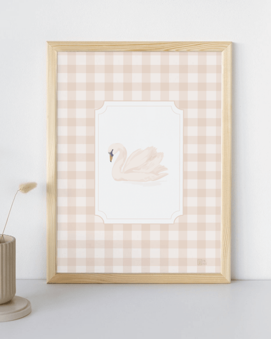 Cygne - Carte illustrée douceur